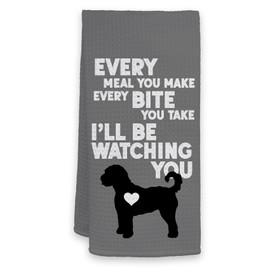 HIWX Goldendoodle Gifts, Every Meal You Make Every Bite You Take I'll Be Watching You Goldendoodle Dog Kitchen Towel Dish Towels, Golden Doodle Dog Hand Towels Kitchen Tea Towel Decor 16x24 Inches