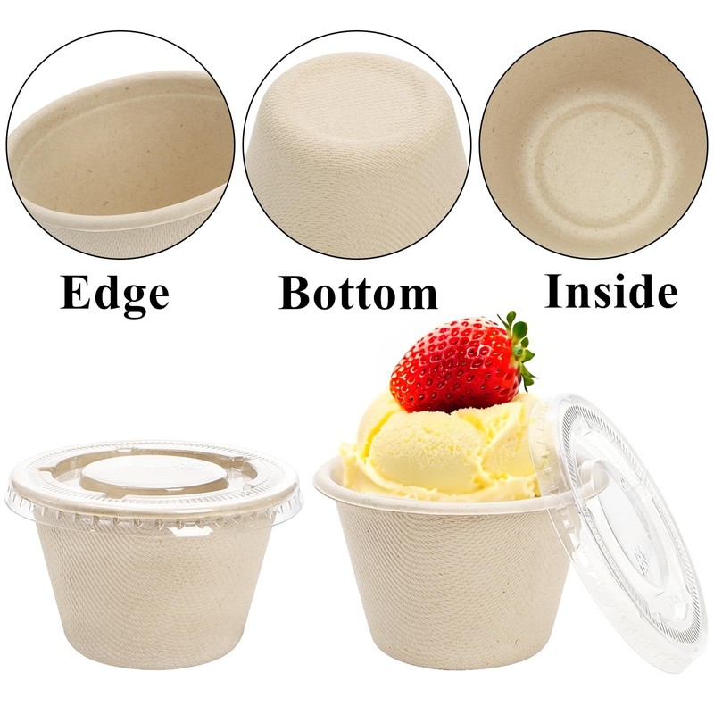 Tebery 200 Pack 4 Oz Disposable Condiment Portion Cups, Small