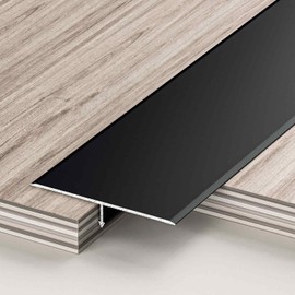 3 Set Black Aluminum T-Shaped Molding,Metal T-Molding Trim for Ground Transition and Floor Gap(36"x1.6")