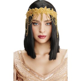 BABEYOND 1920s Flapper Headpiece Women's 20s Gatsby Accessories Sequins Luxury Vintage Hairband Dinner Party Gold