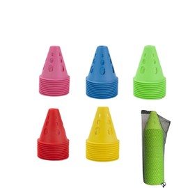 XIZHI 50 Pcs Multipurpose Training Cones with Storage Bag Plastic Roller Skating Cones Traffic Road Cones Set for Kid Adult Skating Roller Skating and Skate Practice Sport Training,3 Inch
