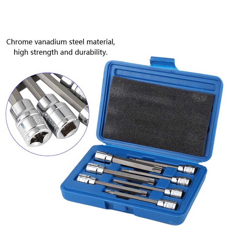7Pcs 3/8inch Drive Extra Long Torx Star Bit Socket Set