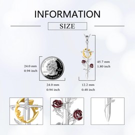 JBAERD Sword Necklace Sword with Crown Pendant Necklace Sword Jewelry Birthday Gifts for Women