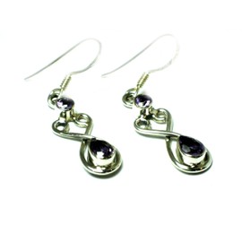 Art Gecko Amethyst 925 Sterling Silver Earrings, Sterling Silver, Amethyst