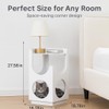 Corner Cat House Nightstand Wood– Double Layer Cat Bed with