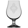 Decorated Etched Monogram Glencairn Crystal Iona Beer Glass Letter U