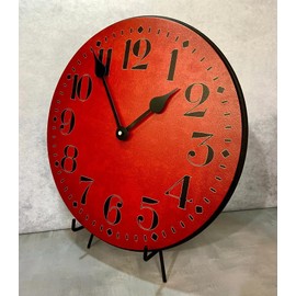 Houston Big Red Wall Clock | Ultra Quiet Quartz Mechanism | Hand Made in USA Beautiful Crisp Lasting Color | Comes in 8 Sizes | 24-Inch
