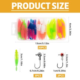 KHDULQ Trout Bait, 35 Pieces Fishing Accessories Rubber Fish Fishing Bait Fishing Bait Bass Set Trout Rubber Fish Rubber Jig Heads Jig Head Novelties with Trout, Suitable Streams Lakes Ponds