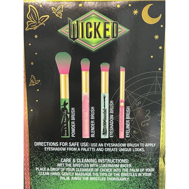 Taste Beauty Wicked Cosmetic Brush Set 4pc Glinda & Elphaba