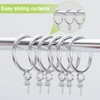 LOSYHU 50 Pack Curtain Hooks and Rings, 32mm Metal Drapery