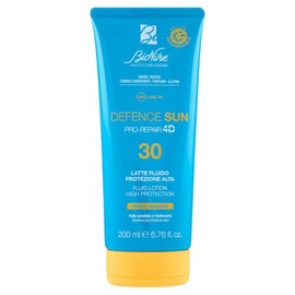 BioNike Defence Sun - Latte Fluido Solare Corpo per Pelli Sensibili e Intolleranti SPF 30, Azione Protettiva e Antiossidante, Waterproof e non Appiccicoso, Rafforza e Ripara la Pelle, 200 ml