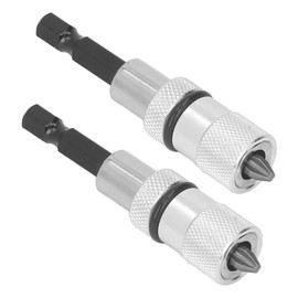 Porta Brocas Cambio Rápido, 2Pcs Profundidad Ajustable Cabeza Magnética Fijada con Seguridad Porta Brocas de Acero Cromo Vanadio para Brocas en Cruz de 1/4in