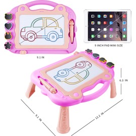 YySiRui Magnetic Drawing Board Sketch Doodle for 3 4 5 Year Old Baby, Toddlers Toys 1-5 Year Old Girl Boy, Erasable Doodle Board, Educational Learning Toy Age 1 2 3 for Kid Birthday Gift (Rose Pink)