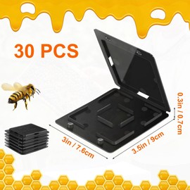 30 PCS Hive Beetle Traps for Bee Hives, Reusable Small Hive Beetle Traps, Black Plastic Beekeeping Tools for Pollen Patties & Beehive Maintenance