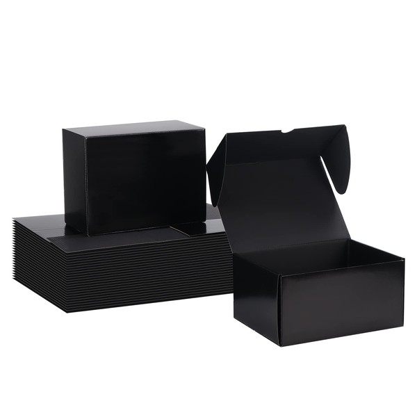 Rempry 8x6x4 Inches Black Shipping Boxes, 20 Pack Small Business