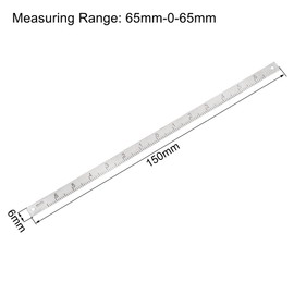 uxcell Center Finding Ruler 65mm-0-65mm Table Sticky Adhesive Tape Measure, Aluminum Track Ruler with Holes, (from The Middle)