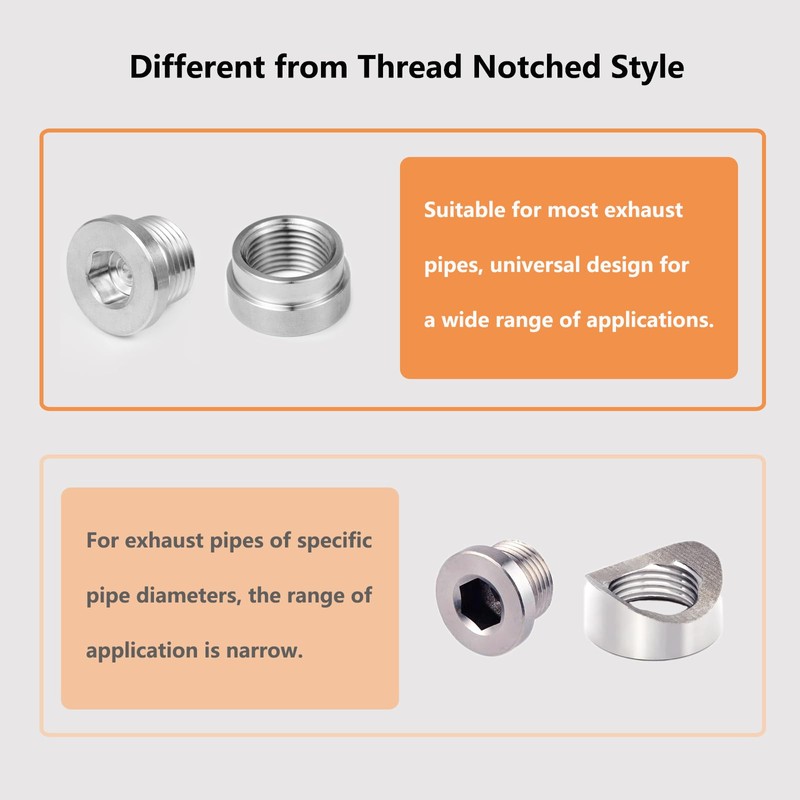 O2 Oxygen Sensor Bung and Plug 304 Stainless Steel M18-1.5,Oxygen