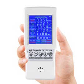 Restars Air Measurement Instrument Air Quality Detector Air Pollution Measurement Air Quality Monitor Digital LCD Formaldehyde Detector Multi Tester HCHO TVOC CO2 PM2.5 AQI Air Quality Monitor Pm2.5