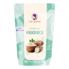 Almidon de Mandioca Fécula De Tapioca Sin Gluten Yuca Marca Clementina 400g Libre de Gluten Apta Dieta Paleo