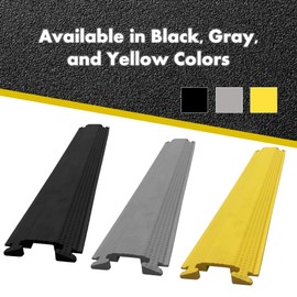 Kable Kontrol Drop Over Floor Cord Cover – 60” Inch Long 1 Channel Cable or Wire Protector – Rubber Ramp for Indoor and Outdoor Use – Gray