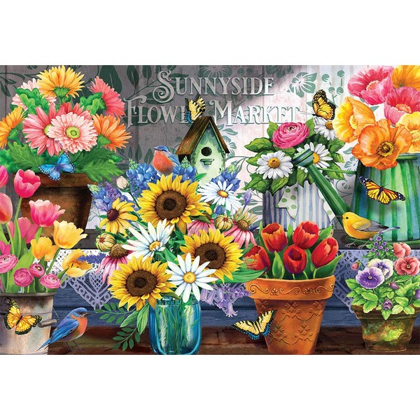 Crown Point Graphics Sunnyside Flower Market - 1000 Piece Jigsaw