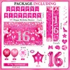 Sweet 16 Birthday Decorations for Girls Pink 16th Birthday Banner