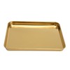 Stainless Steel Rectangular Tray Flat Bottom Plate Restaurant Home Golden