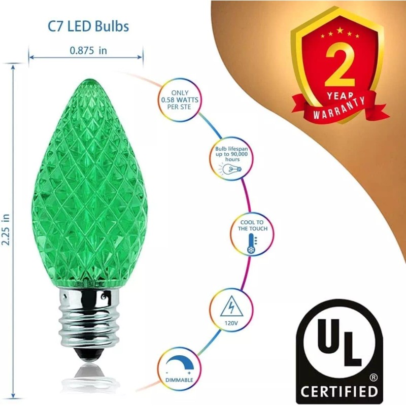 Candelabra 25 Pack LED Candelabra Bulbs E12 Base C7 LED
