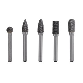 5 Unids 6 mm Vástago Brocas de Corte de Lima Rotativa de Acero de Tungsteno de Doble Vástago Juego de Fresas de 10mm Cabeza para Taladro Amoladora Tallado de Metal Pulido Grabado Taladrado
