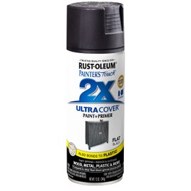 Rust-Oleum 334020 Painter's Touch 2X Ultra Cover Spray Paint, 12 oz, Flat Black | Rust-Oleum