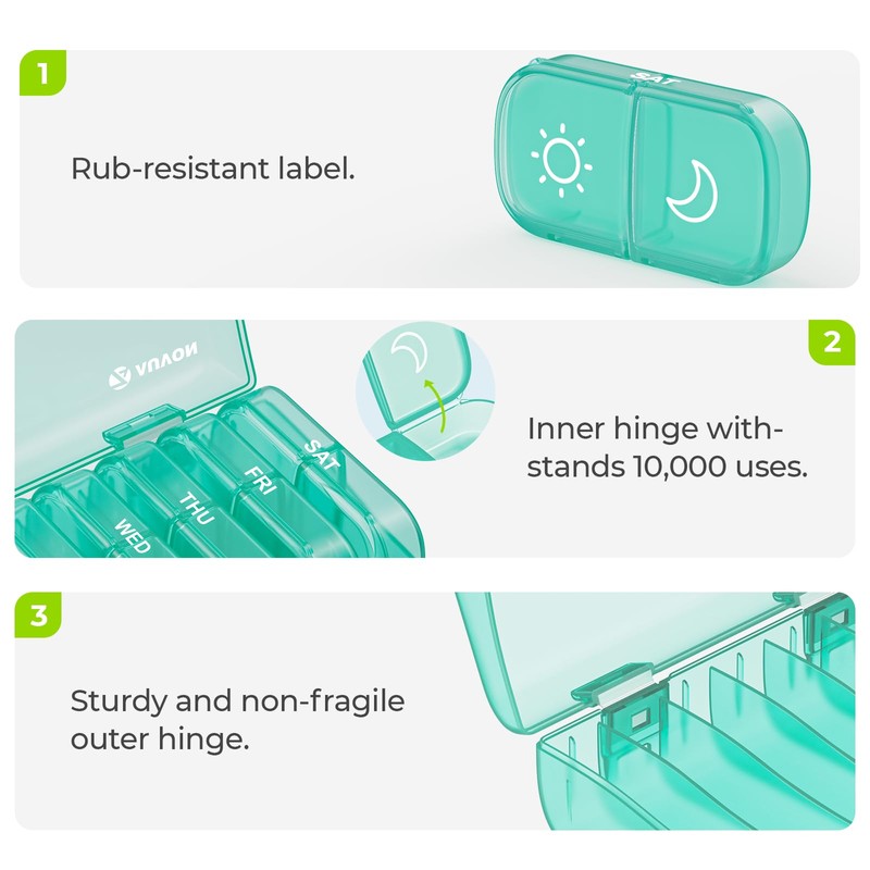 AUVON XL Weekly Pill Organizer 2 Times a Day, Pill