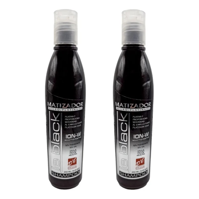 Shampoo Matizador Negro Cabello Platinado 250ml 2 Piezas