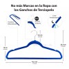 Magma Life 50 Ganchos para Ropa de Terciopelo, Gancho Plateado