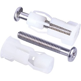 2pcs Toilet Seat Fittings and Fixtures Toilet Lid Screws Stainless Steel Top Fixing Hinges Screws Expanding Nylon Nuts White Fixing Bolt for Toilet Covers Blind Hole Fitting WC Replacement Kit