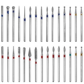 Bestgle Nail Bit, 0.09 inch (2.35 mm) for Nail Machine, Grinding Bit, Grinding Nail Het, Polishing Bit, Nail Polishing, Nail Care, Cuticle Treatment, Polishing Bit, Diamond Bit, 30 Cuticle Clean Nail