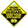 Grandchildren On Board Car Sign Keep Your Distance, Yellow Diamond