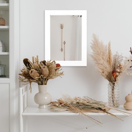 Ruomeng Wall Mirror Rectangle Decorative Mirror 12" x 16" for Entryway, Bedroom, Living Room, White