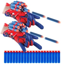 keumi 2 Sets Spider Web Shooters Cosplay Launcher Gloves with Wrist Toy Set Hero Webs Shooter Easter Basket Stuffers
