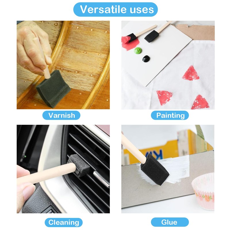 24 Pcs Sponge Brush,1 Inch Foam Brush, Sponge Paint Brushes,