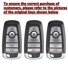 EJOAOJE Smart Key Protective Shell for Ford Key Fob Cover with Keychain Fits for Ford Explorer Fusion Escape Edge Expedition F150 F250 F350 F450 F550 Maverick Mustang Vehicle Accessories (5-Button)