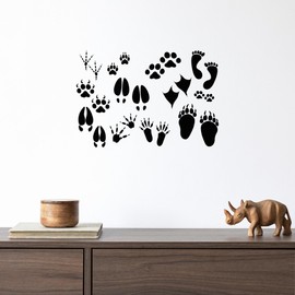 Vinyl Wall Decal Paw Prints Foot Traces of Animals Birds Pets Shop Nature Stickers Mural Large Decor (g9249) Black