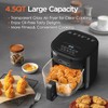 4.5QT Large Air Fryer – See-Through Glass, 360° Hot Air