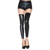 Music Legs 4869-BLACK Footless Wet Look Thigh High - Black