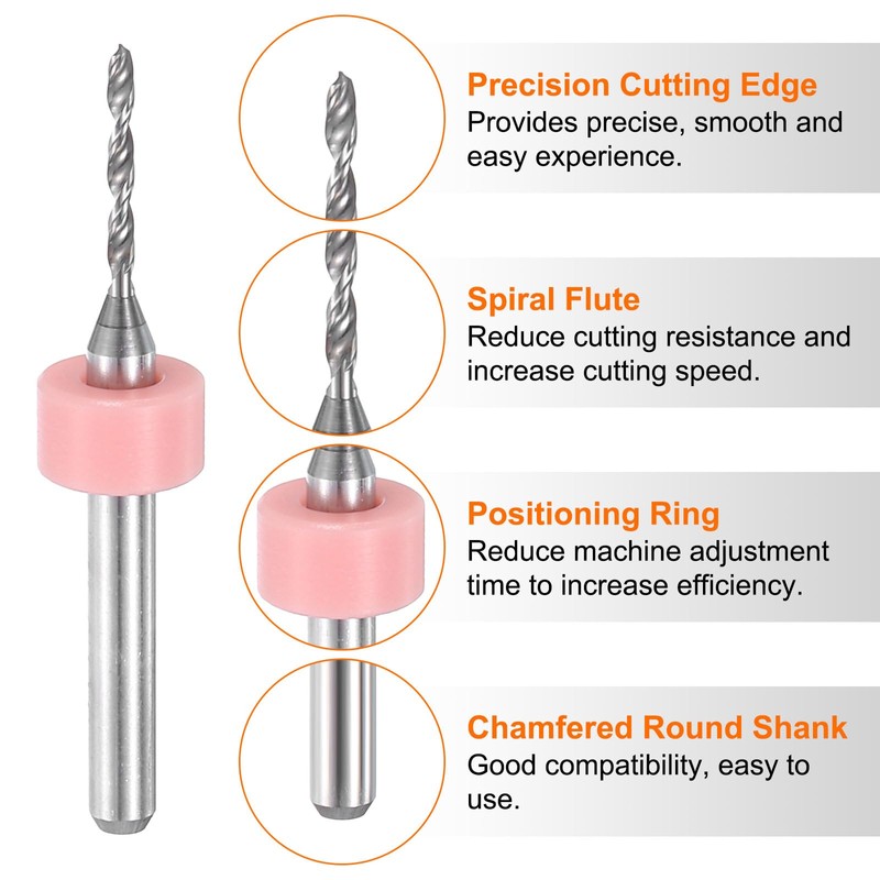 sourcing map 10pcs PCB Drill Bit Set 1/8" Shank 1.3mm