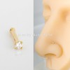 Diamond Nose Bone Nose Stud 14K Gold 20G Nose Stud