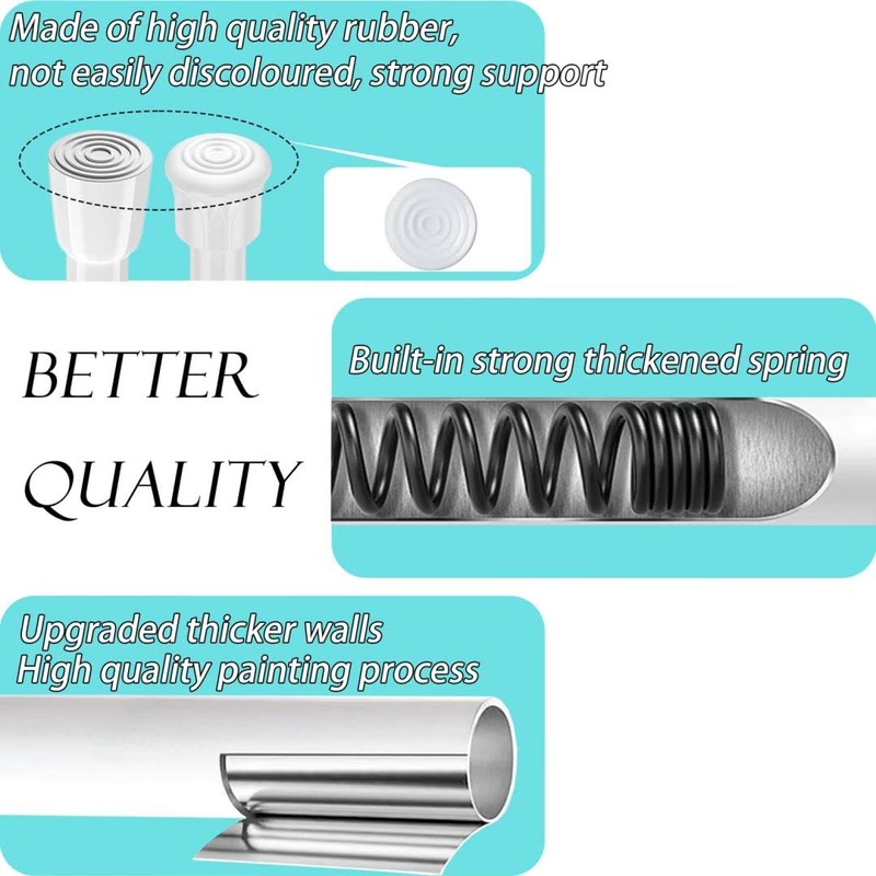 3PCS Telescopic Rod for Clamping, Clamping Rod for Curtains, Tension