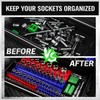 SWANLAKE Magnetic Socket Organizer Set, 1/4", 3/8", 1/2" Sockets Holds