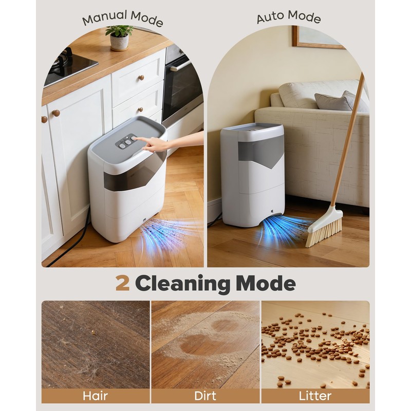 Touchless Vacuum Automatic Dustpan, Bagless, 20Kpa Suction & Auto Sensors