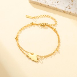 Dreamtimes Iran Map Bracelet for Women Men Stainless Steel Persian Heritage Bracelet Adjustable Chain Iranian Bracelets Persian Vintage Iran Jewelry (Gold)