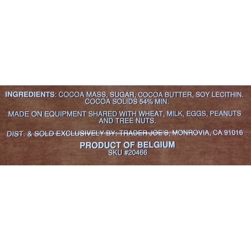 Trader Joes 54% Cocoa Dark Chocolate HUGE POUND PLUS Candy